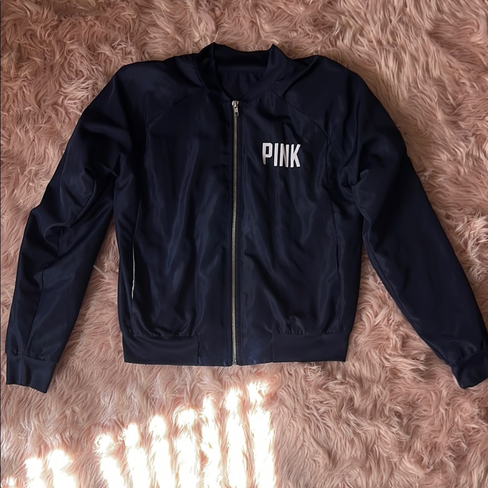New York PINK Victoria's Secret Navy Bomber Jacket